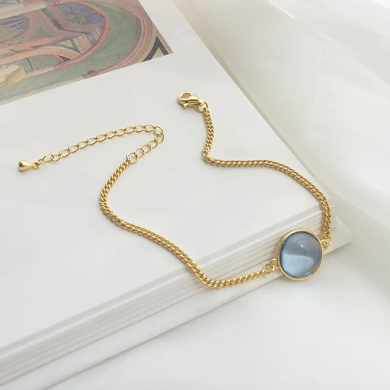 GEREIT 925 Silver Jewelry Blue Crystal Female Charm Fancy Beautiful Bracelet For Women Girls Party Gift Accessories | Украшения и