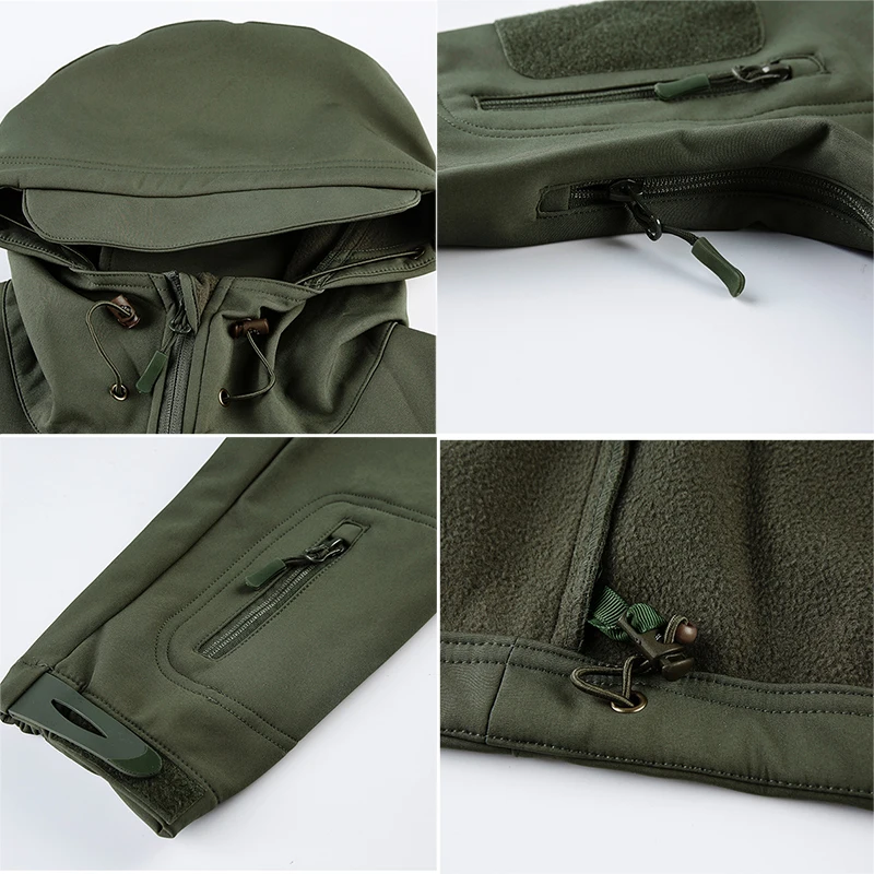 CARWORNIC Soft Shell Tactical Military Jacket Men Dropshiping Fleece Waterproof Army Multicam Camouflage Shark Skin Windbreakers | Мужская