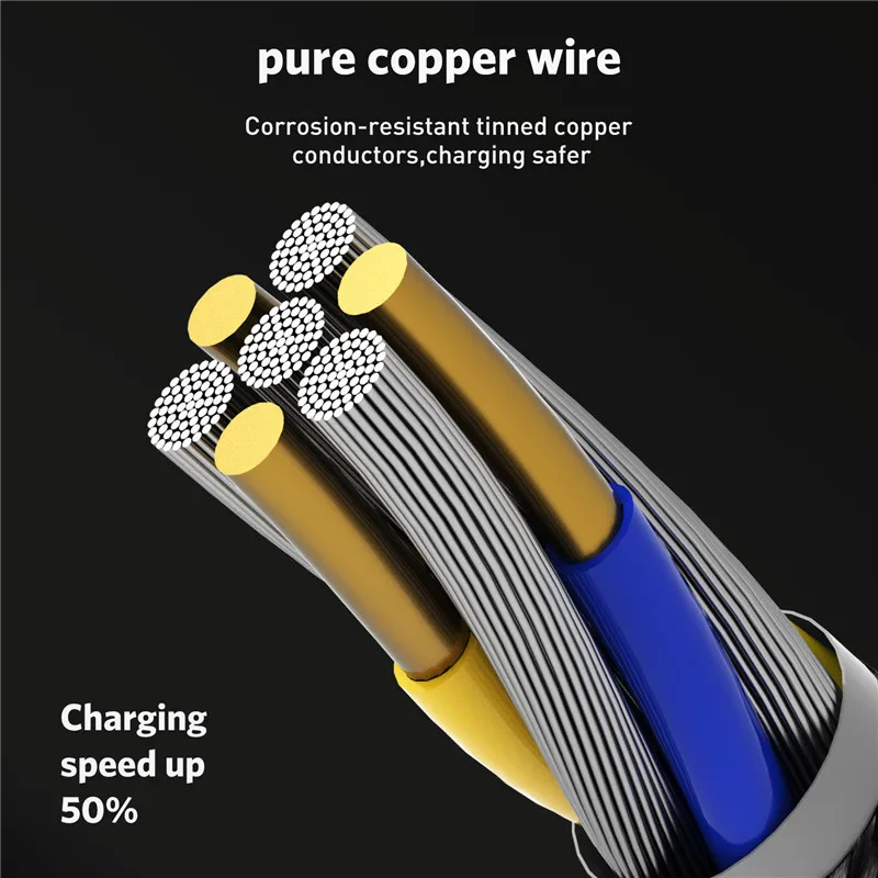USLION Магнитный кабель Micro usb type C быстрое зарядное устройство для iPhone XS X 8 7 магнит