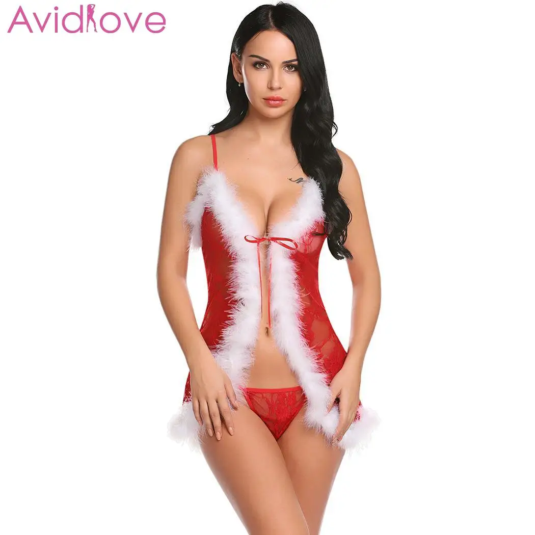 Avidlove рождественское сексуальное ночное белье горячее эротическое пижамы