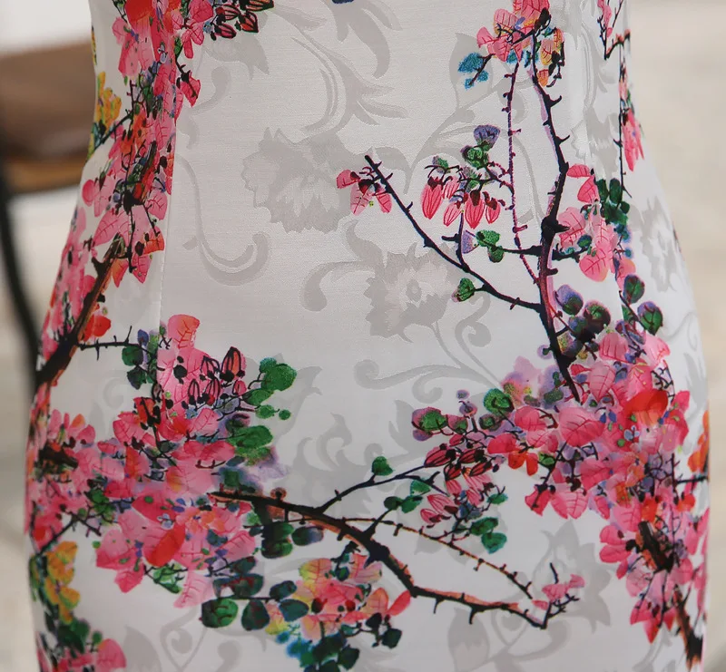 Китайское Qipao Qi Pao платья Короткие Розовые фиолетовые Cheongsam повседневные летние