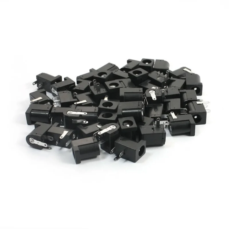 Hot 50PCS 5.5mmx2.1mm 3Pins PCB Mounting Female DC Power Jack Black | Обустройство дома