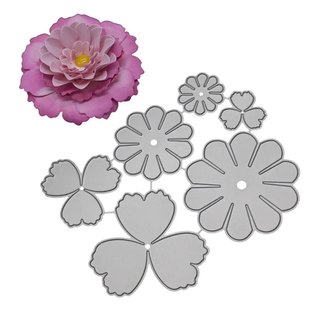 Pleated Petals Die Flowers Cutting Solid Multilayer New Casual Flower Floral 49 Silver Carbon Steel | Дом и сад