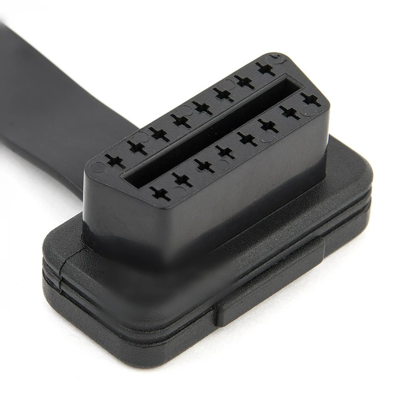 Плоский тонкий 16 контактный кабель OBD2 колено OBD 2 OBDII Удлинительный автомобильный