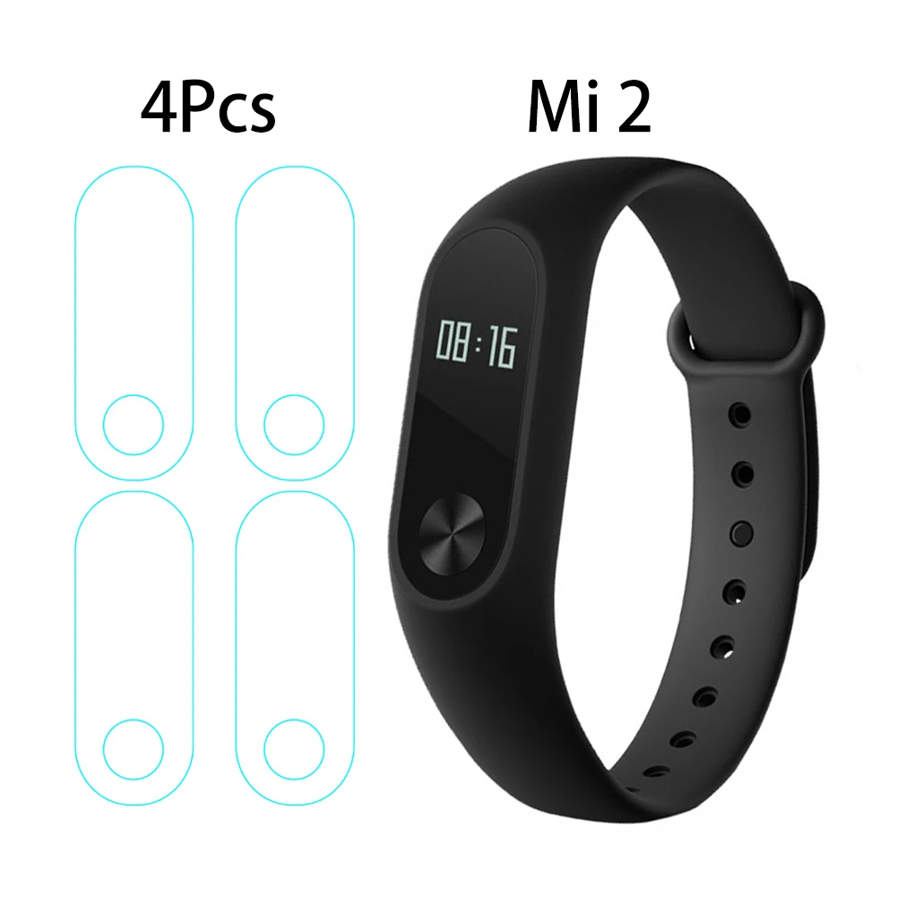 4 шт./лот Защита экрана для Xiaomi Mi band 2 ТПУ стеклянная пленка против царапин Miband