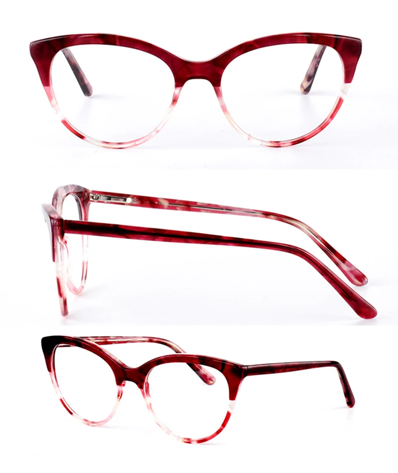 Acetate Optical Glasses Frame Women Cat Eye Frames 2019 New Fashion Print Color Myopia Computer Eyewear | Аксессуары для одежды