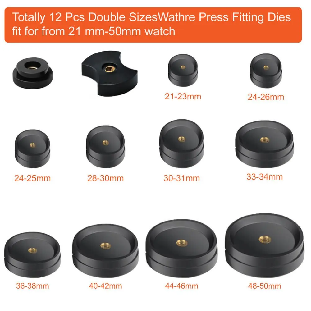 16Pcs Watch Press Tool With Watch Battery Replacement Tool Kit And Fitting Dies For Watch Back Remover Closer Repair And Batte