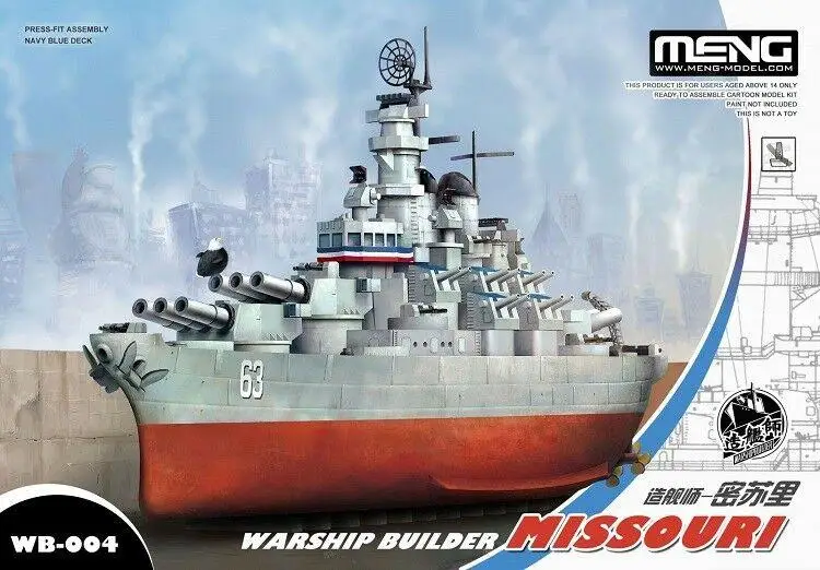 Модель Meng WB 004 Warship Builder Миссури (Q Edition) модель сборки милая|Наборы для моделей| |