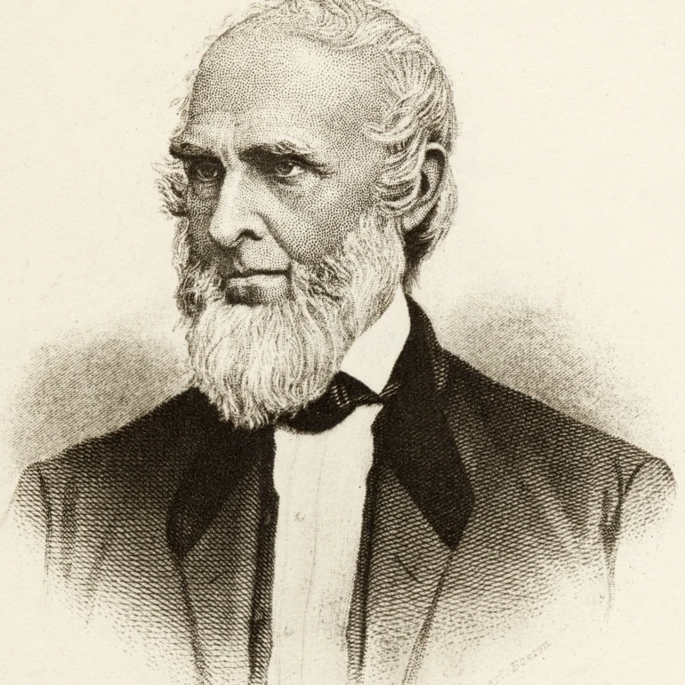 John Greenleaf Whittier 1807 1892. Американский поэт и аболиционист рабства. Постер