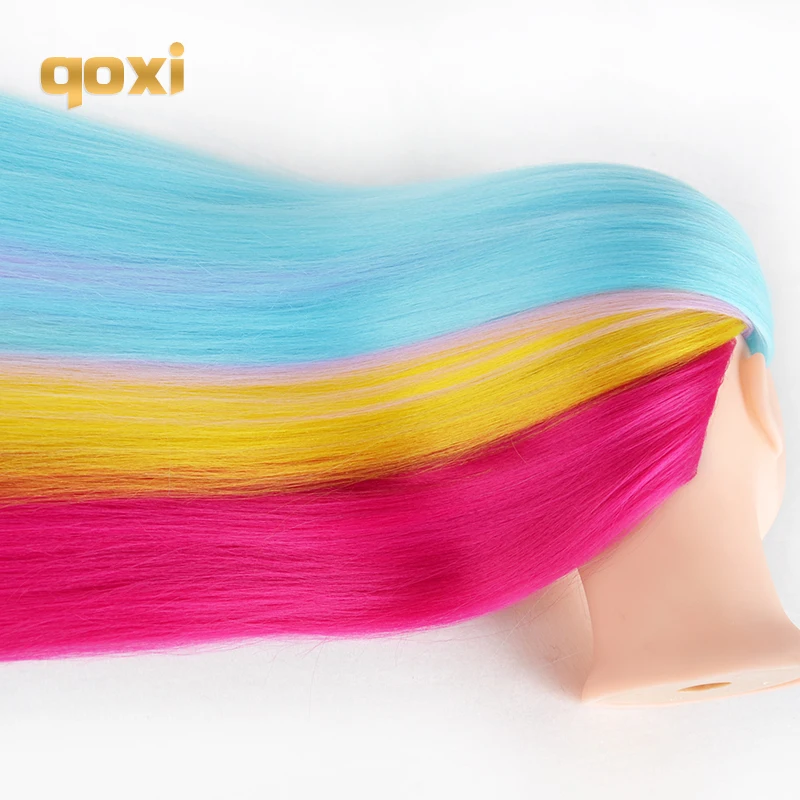 Qoxi Professional training heads with long thick hairs practice Hairdressing mannequin dolls hair Styling maniqui tete for sale |