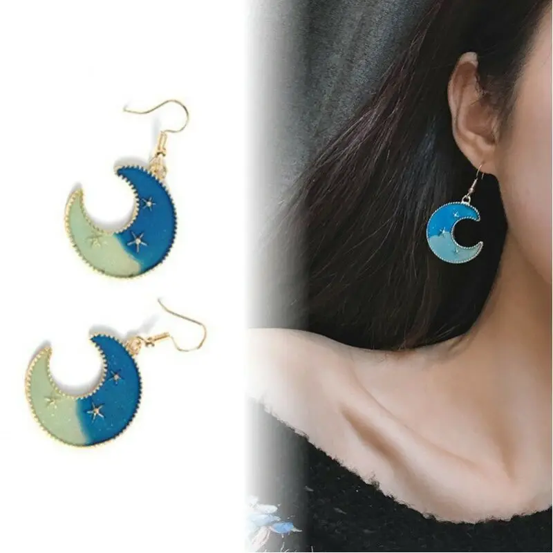 Long Planet Earrings Moon Star Drop Dangle For Anniversary Day Jewelry Gift Women | Украшения и аксессуары