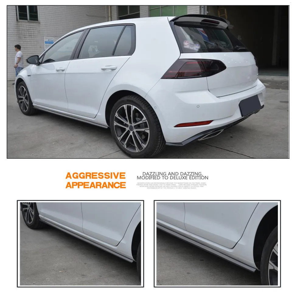 Автомобильные боковые юбки для Volksvagen Golf 7 5 R Line 2018 2019 удлинители из углеродного