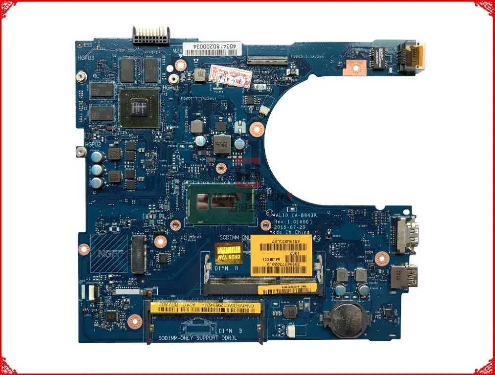CN 0VFD5V VFD5V для Dell Inspiron 5458 5558 материнская плата ноутбука AAL10 LA B843P REV: 1 0 (A00) SR23W I7 5500U HDMI