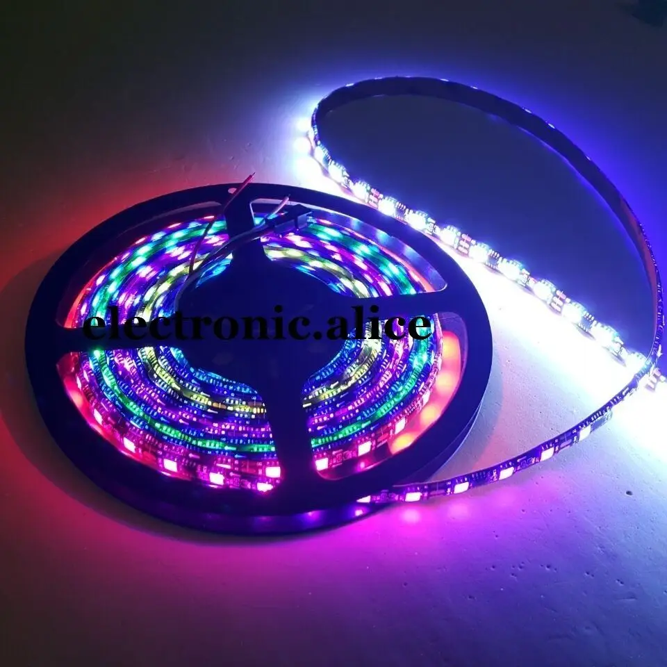 5 в постоянного тока Светодиодная лента 5050 м 150 пикселей WS2812B RGB индивидуально