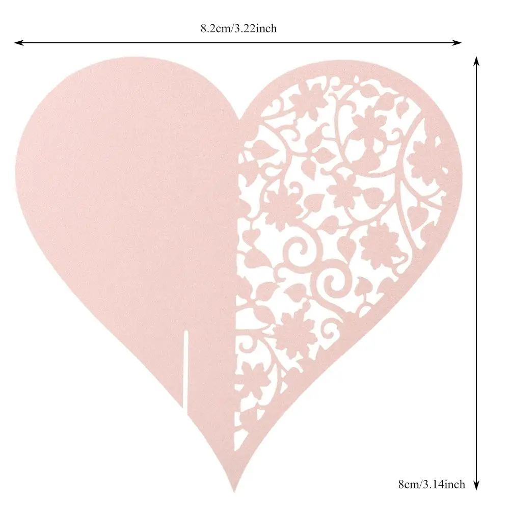 Hot Sale 50pcs Wedding Decoration Heart Shape Hollow Name Place Cards For Wine Glass Table Garlands | Дом и сад