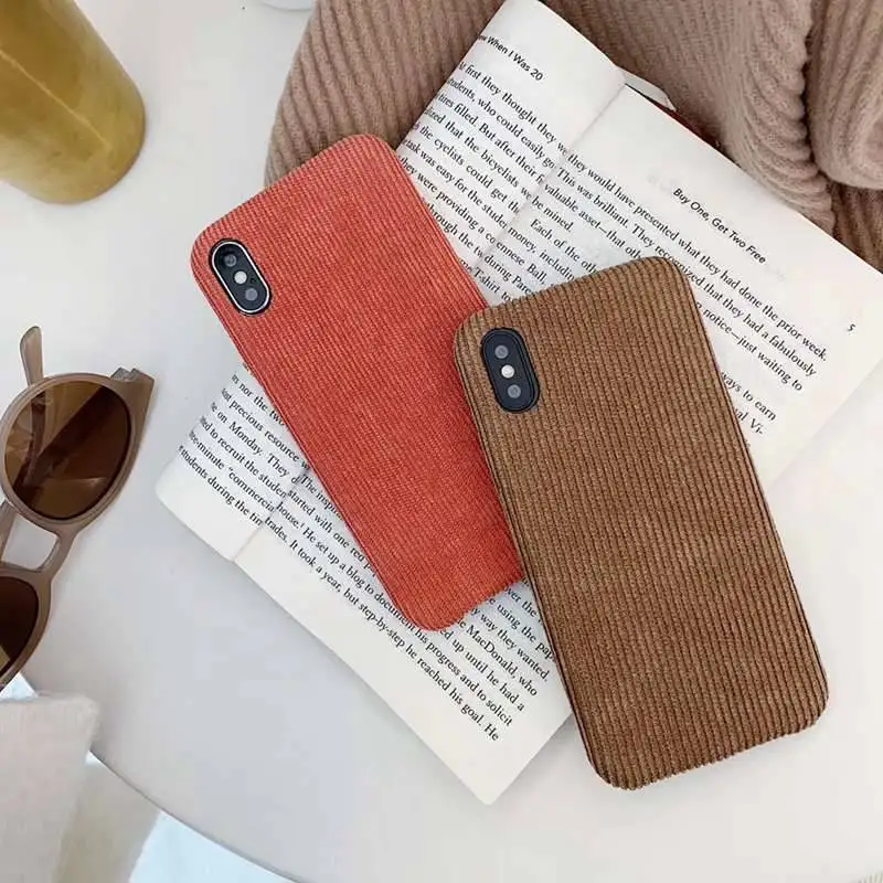 Новый чехол для телефона вельвет IPhone X 6 XS 6S 7 8 XR MAX Plus зимний теплый женский |