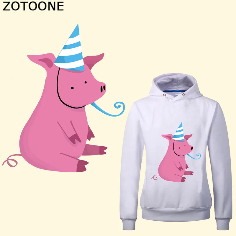 ZOTOONE мультфильм розовый свинья патч Железный На переноске для одежды Diy футболки