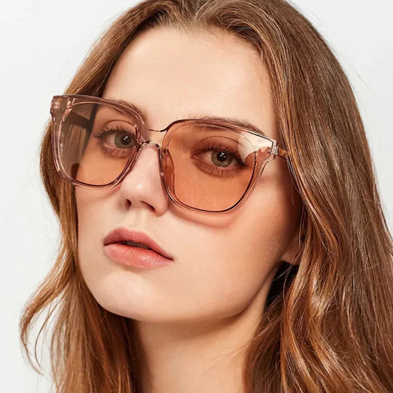 

2019 NEW Fashion Square Sunglasses Women Retro Sunglasses For Female Red Transparent Sun Glasses For Womens Big Sunglasses