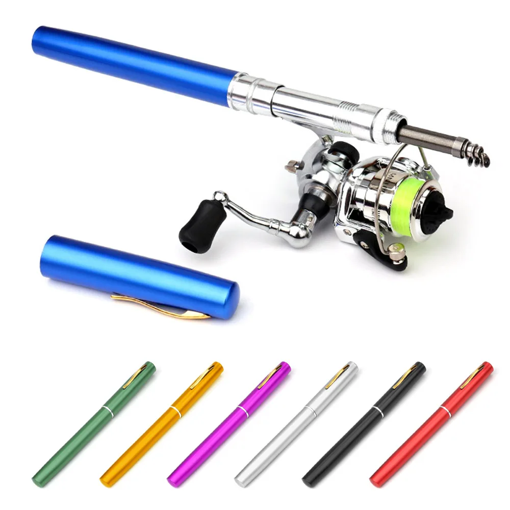 

1M / 1.4M Pocket Collapsible Fishing Rod Reel Combo Telescopic Mini Pen Fishing Rod + 2+1 Ball Bearing 4.3:1 Spinning Reel