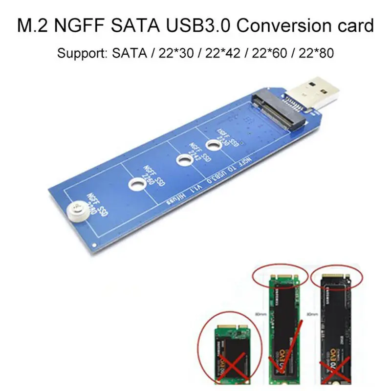 AABB-2230 2242 2260 2280 M.2 B Ключ Ngff Sata Ssd к Usb 3 0 адаптер конвертер карты ПК |