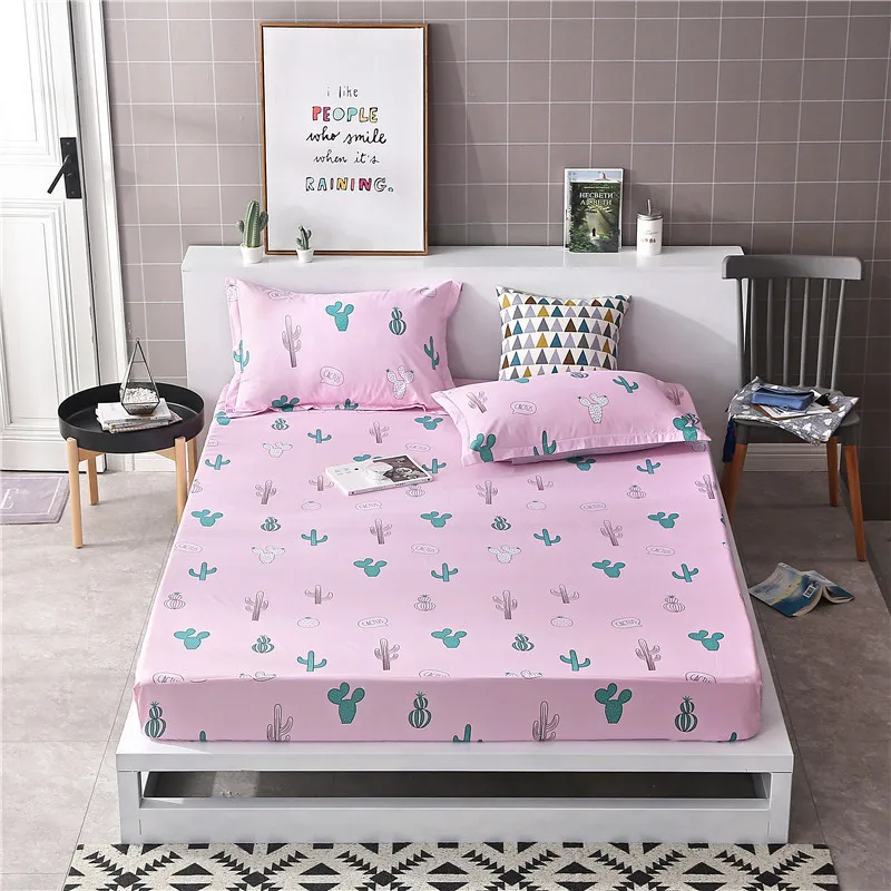 New 1pcs Fitted Sheet Single Twin Full Double Size Mattress Cover with Rubber Elastic Band Kids Child 1.2m 1.35m 1.5m 1.8m Bed | Дом и сад