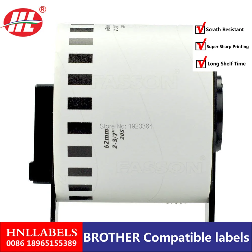 4X рулонные DK 22205 (62 мм x 30 48 м) Совместимые для Brother QL 700 этикетки штрих код наклейка