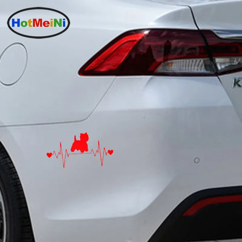 HotMeiNi Westie Dog Heartbeat Lifeline виниловая наклейка стильные автомобильные наклейки
