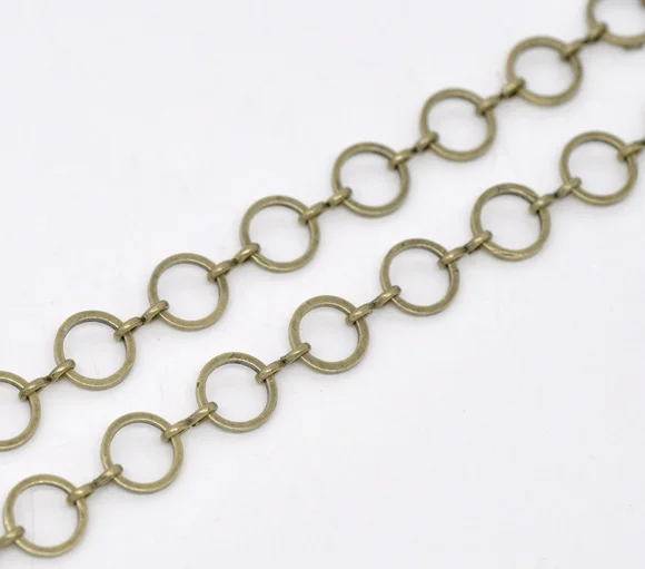 DoreenBeads 3 шт бронзовая круглая звеньевая открытая цепь 8 мм 1 м (B14271) yiwu|jewelry choker|jewelry
