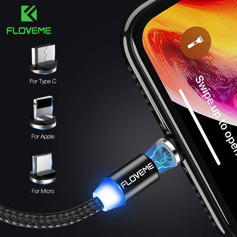 Магнитный зарядный кабель 1 м Micro для iPhone XR XS Max магнитное зарядное устройство USB Type
