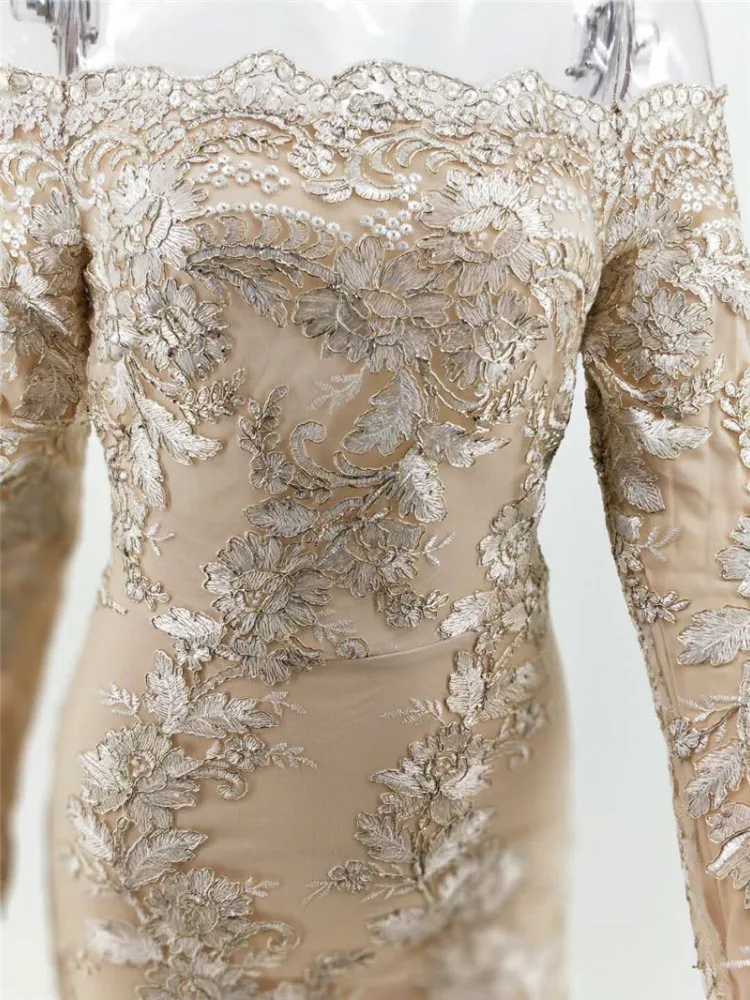 2019 Embroidery Celebrity Vestidos Sexy Off Shoulder Women Sequins Dress Fashion Slim Vintage Bodycon Luxury Club Party Dresses | Женская