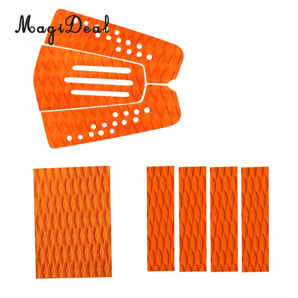 

MagiDeal 8 Pieces Orange Non-slip EVA Surfboard Surf Traction Pad Deck Grip Tail Pads for Bodyboards Kiteboards Skimboard Acce