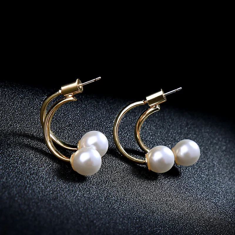 Ши Цзе Jewelry S925 стерлингового серебра Французский жемчуг барокко Стад/серьги