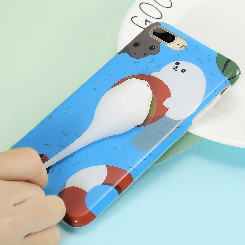 Чехол KISSCASE с милым уплотнением для iPhone 7 8 Plus 6 6s мягкий силиконовый чехол рисунком