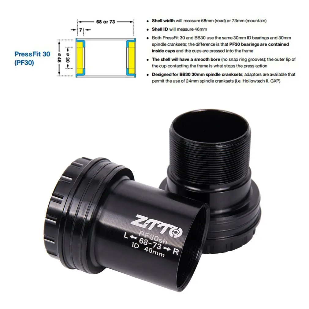 ZTTO PF30sh PF30 24 адаптер для велосипеда пресс подходит нижние кронштейны крепления