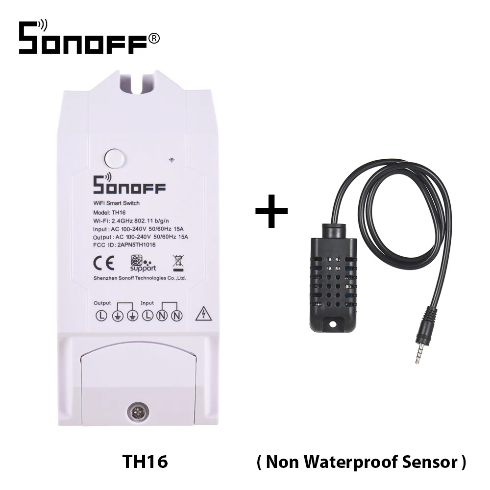 Беспроводной смарт-переключатель SONOFF TH16 с Wi-Fi мониторинг температуры и влажности