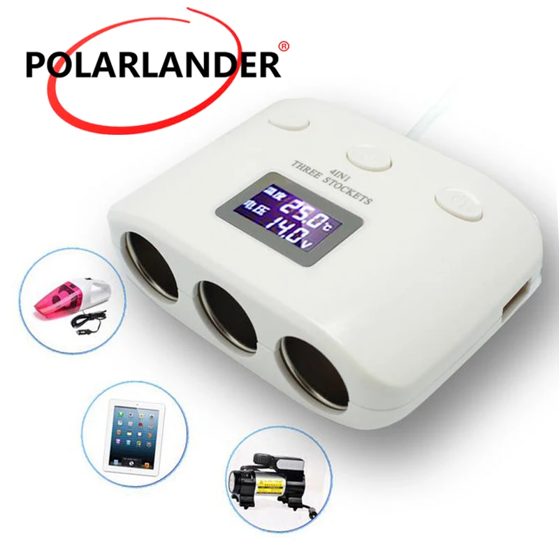 new arrive dual usb square car cigarette lighter socket charger 12 v output adapter auto parts for mobile phones free global shipping