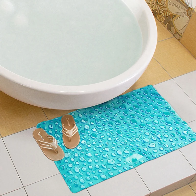 Environmentally Friendly Bathroom Hotel Mat Pebbles Sucker Massage Floor Blue Pvc | Bath Mats