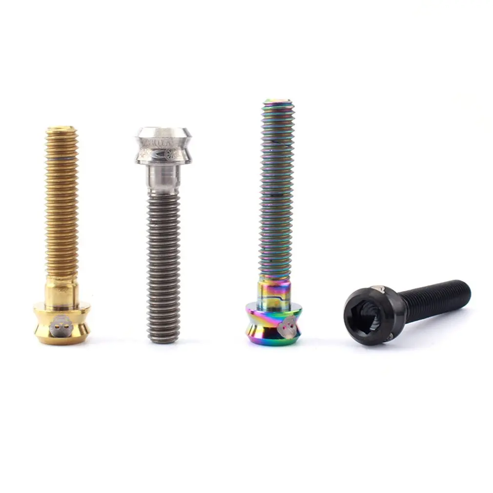 4pcs M6*35 Titanium alloy screws Heightening Handle Bar Bowl Cap Screws Mountain Bike Road Set | Спорт и развлечения