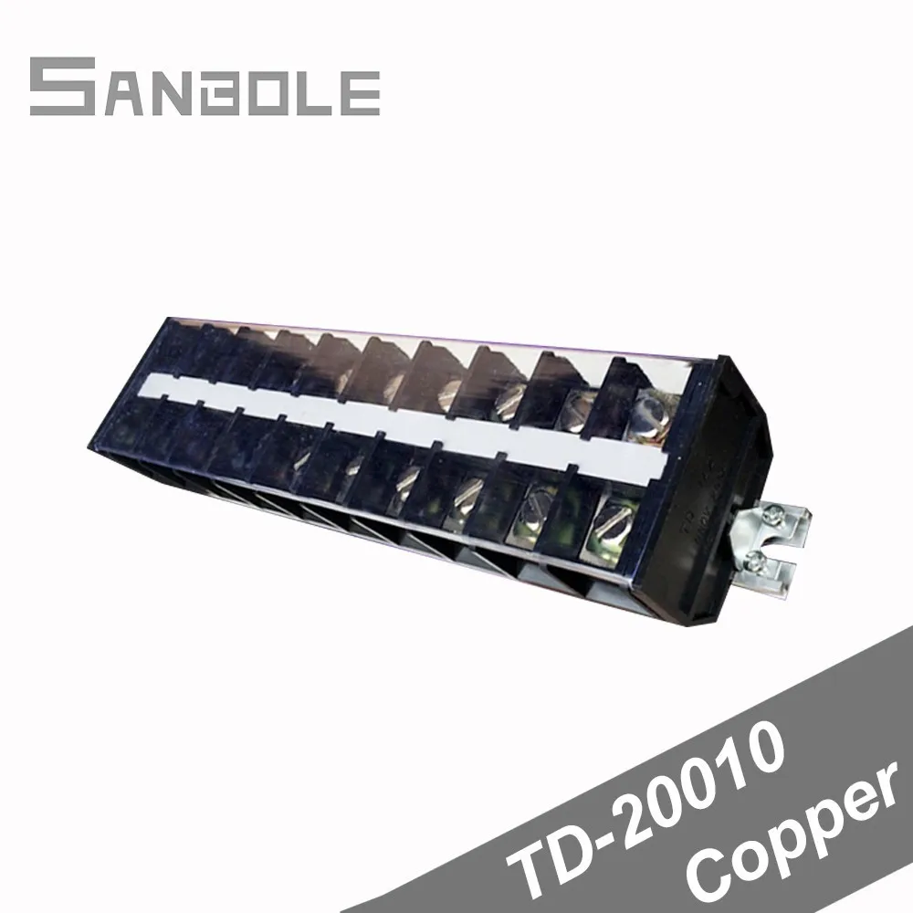 

Terminal block TD-20010 Guide Group DIN rail mounting Combine Connection electrical Connector 200A 600V 10 Positions