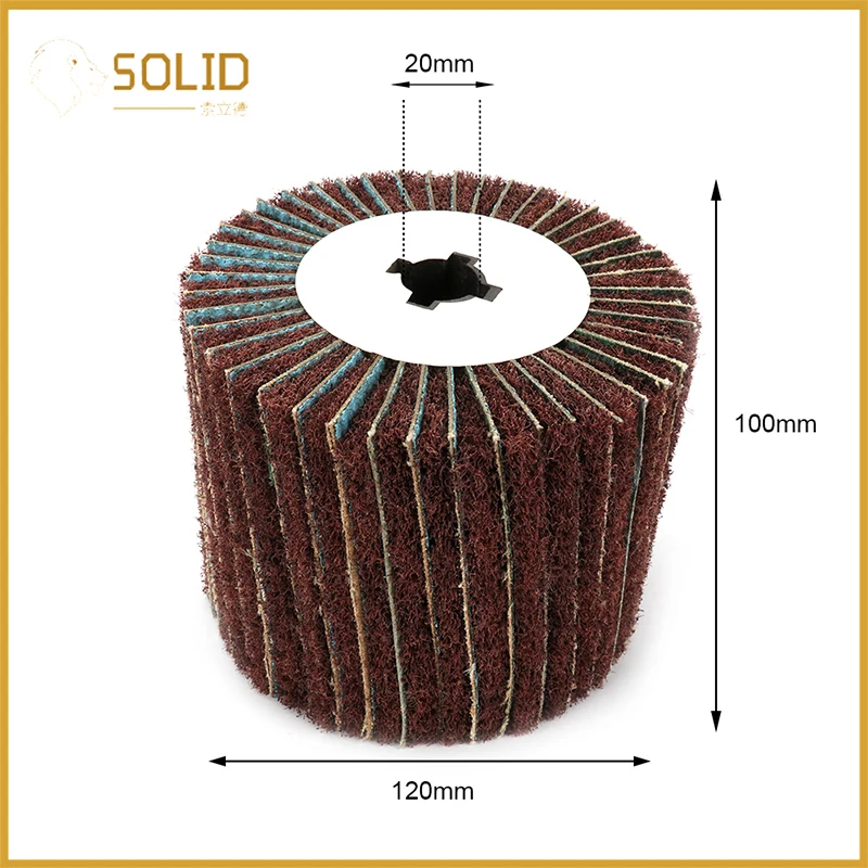 

120mm Abrasive Flap Wheel Import Wire Drawing Polishing Wheel Suitable for High-power Cutter to all kinds of Steels, Rails