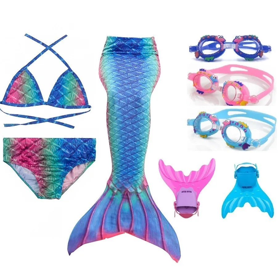 Для девочек плавание купания костюм для Русалочка Моноласты хвосты Одежда