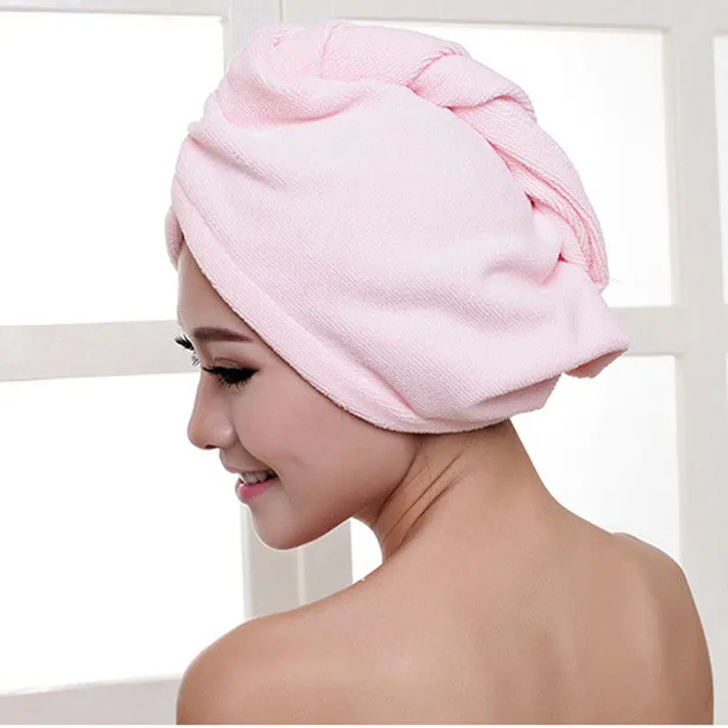 Super Absorbent Hair Drying Towel Turban Bathing Cap Bathrobe Hat Head Wrap | Дом и сад