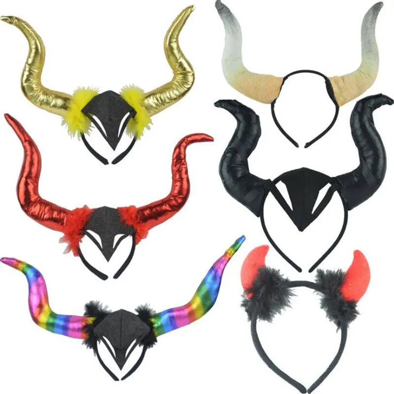 2020 Halloween Devil Horn Headband Children Adults Cosplay Props Hairbands Hair Accessories Hallowmas Party Favor | Дом и сад