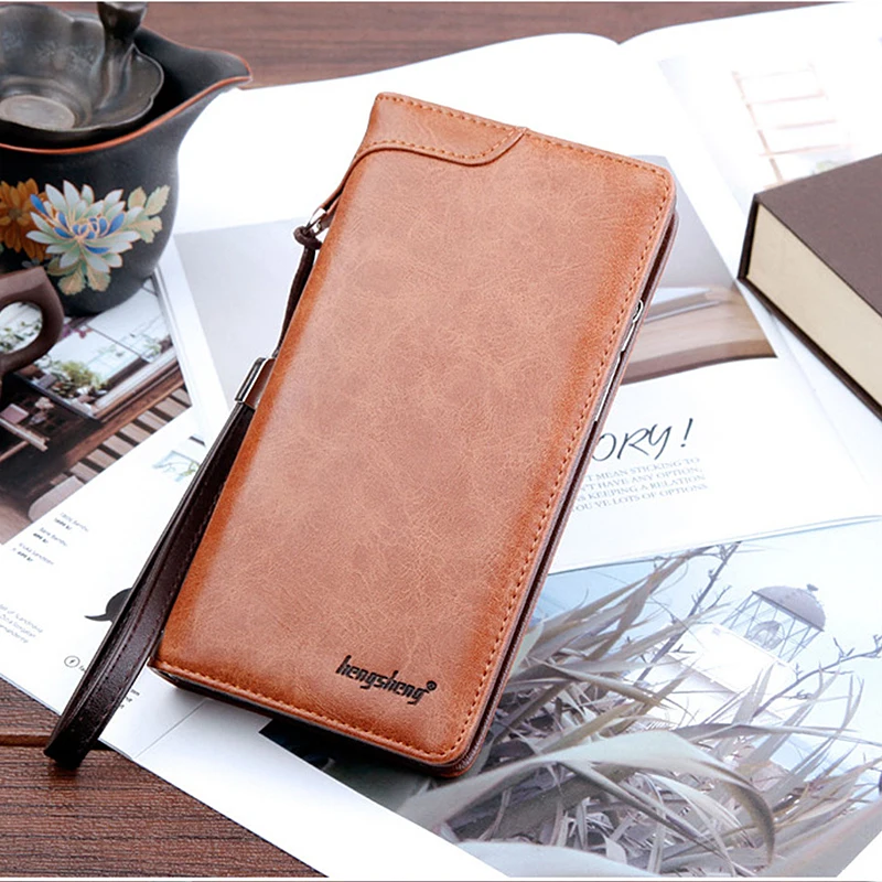 Кошельки из твердой кожи в стиле ретро роскошный качественный длинный клатч