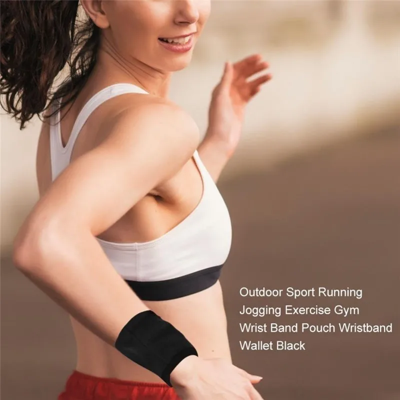 Бумажник крепящийся на запястье молнии спортивная езда велосипеде нарукавный
