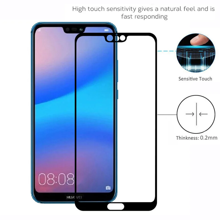 3d изогнутый для huawei p 20 lite стекло закаленное защитное на hauwei p20 light huwei Защитная
