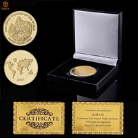 2017 new world seven wonders peru machu picchu ruins gold plated commemorative medallion coins wluxury box