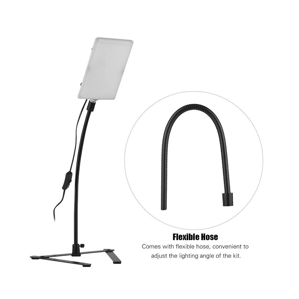 Andoer LED Video Light Kit Tabletop Rectangular Flexible Hose Base for Still Life Product Photography | Электроника