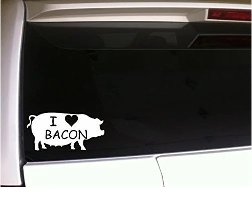 Виниловая наклейка с надписью I Heart Bacon 6 &quotдля ноутбука забавная свинья