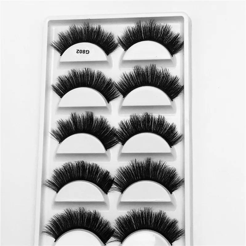 

5 Pairs Thick Curling 3D False Eyelash Mink Hair False Eyelashes Natural Makeup
